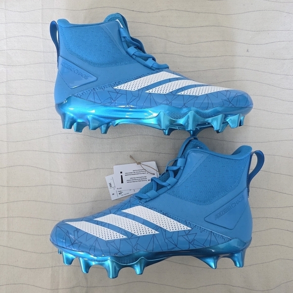 Adidas Mens ADIZERO Chaos Football Cleats Blue/White Shoes IF9718 Size 8.5 NEW main image 11